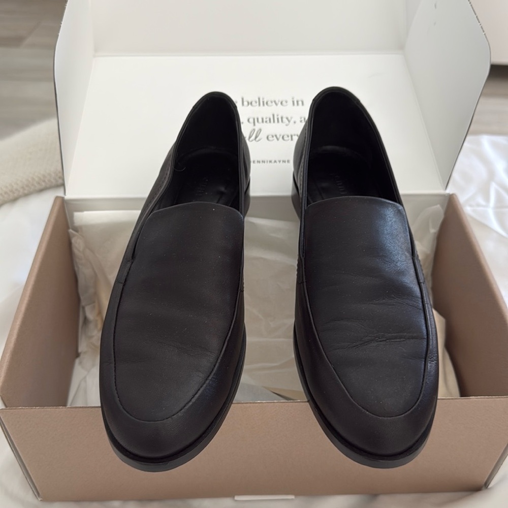 Jenni Kayne Griffinn black leather her loafer